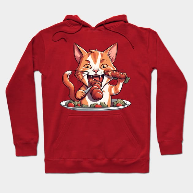 hotdogcats eat sausage Hoodie by dodolanlaku